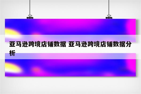 亚马逊跨境店铺数据 亚马逊跨境店铺数据分析