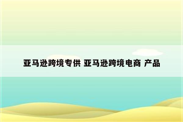 亚马逊跨境专供 亚马逊跨境电商 产品