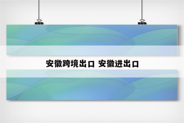 安徽跨境出口 安徽进出口