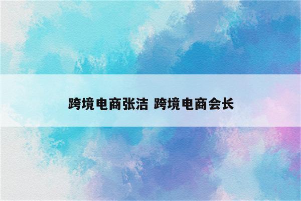 跨境电商张洁 跨境电商会长