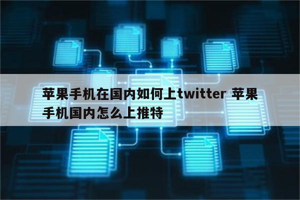 苹果手机在国内如何上twitter 苹果手机国内怎么上推特