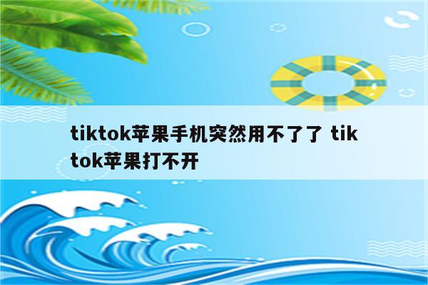 tiktok苹果手机突然用不了了 tiktok苹果打不开