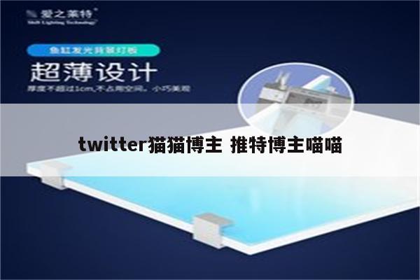 twitter猫猫博主 推特博主喵喵