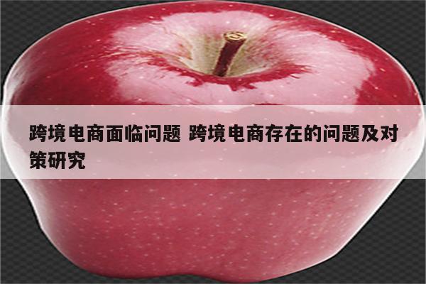 跨境电商面临问题 跨境电商存在的问题及对策研究