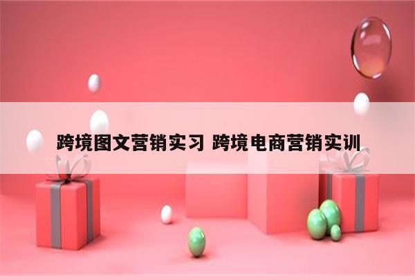 跨境图文营销实习 跨境电商营销实训