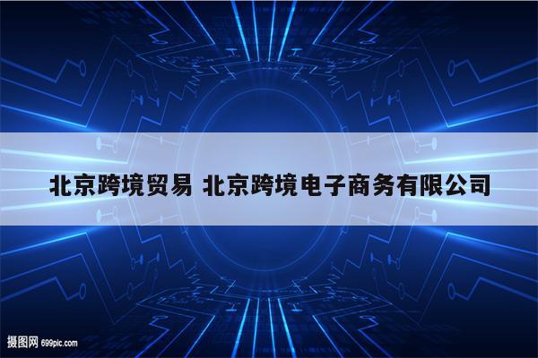 北京跨境贸易 北京跨境电子商务有限公司