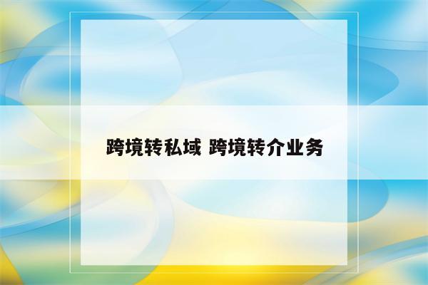 跨境转私域 跨境转介业务
