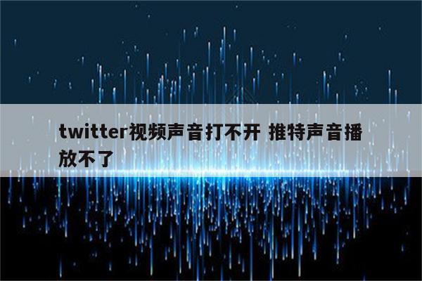 twitter视频声音打不开 推特声音播放不了