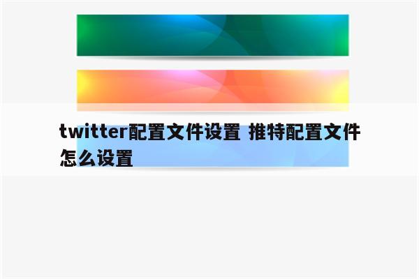 twitter配置文件设置 推特配置文件怎么设置