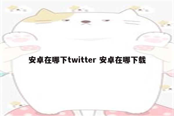 安卓在哪下twitter 安卓在哪下载