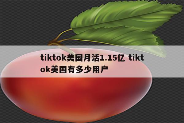 tiktok美国月活1.15亿 tiktok美国有多少用户