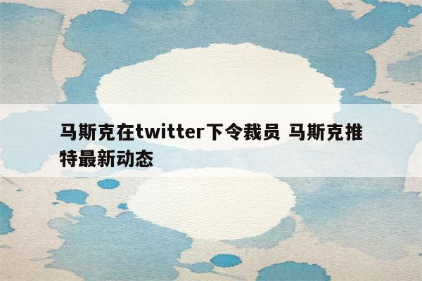 马斯克在twitter下令裁员 马斯克推特最新动态