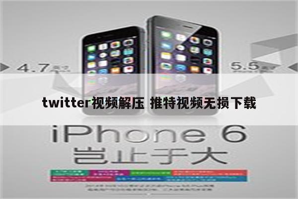 twitter视频解压 推特视频无损下载