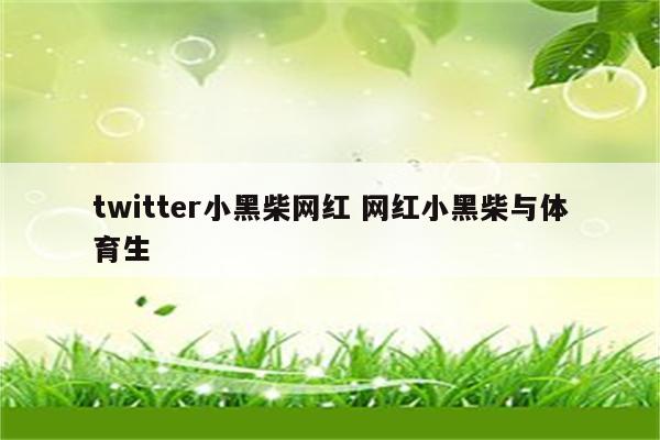 twitter小黑柴网红 网红小黑柴与体育生