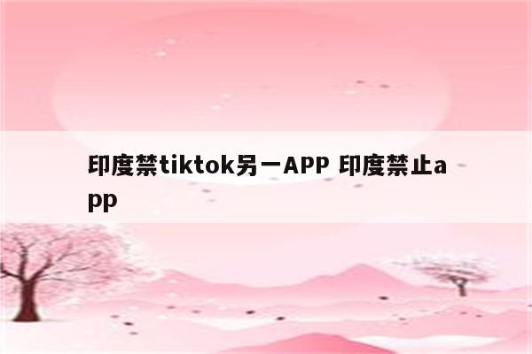 印度禁tiktok另一APP 印度禁止app