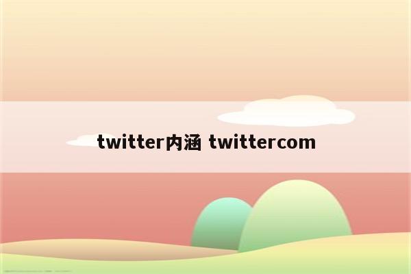 twitter内涵 twittercom