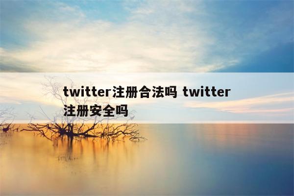 twitter注册合法吗 twitter注册安全吗