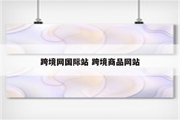 跨境网国际站 跨境商品网站