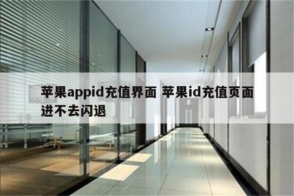 苹果appid充值界面 苹果id充值页面进不去闪退