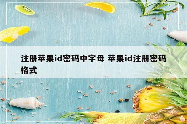注册苹果id密码中字母 苹果id注册密码格式