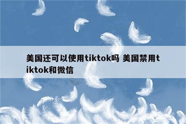 美国还可以使用tiktok吗 美国禁用tiktok和微信