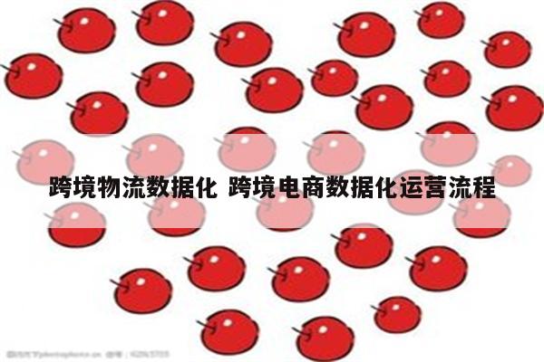 跨境物流数据化 跨境电商数据化运营流程