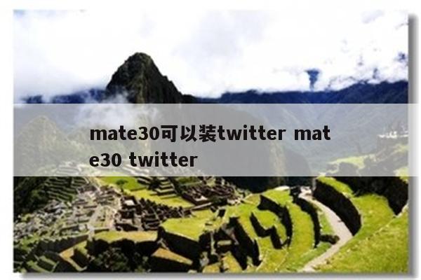 mate30可以装twitter mate30 twitter