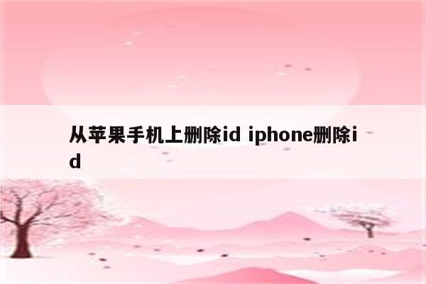 从苹果手机上删除id iphone删除id