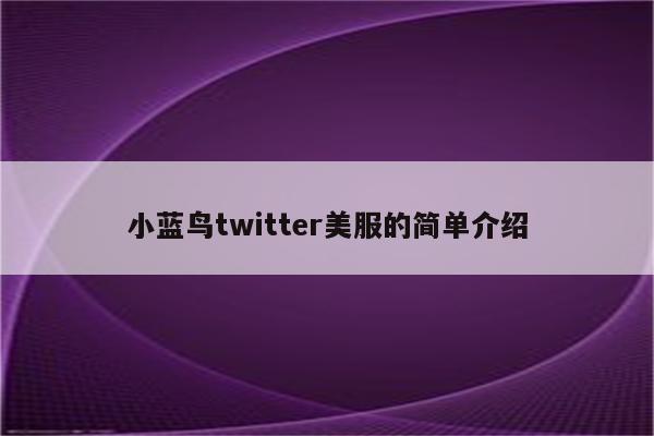 小蓝鸟twitter美服的简单介绍