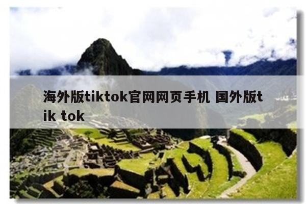 海外版tiktok官网网页手机 国外版tik tok