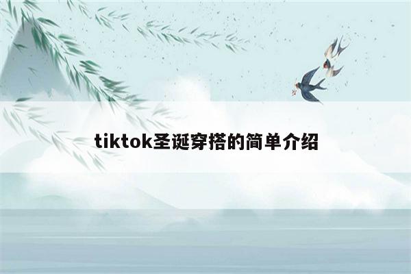tiktok圣诞穿搭的简单介绍