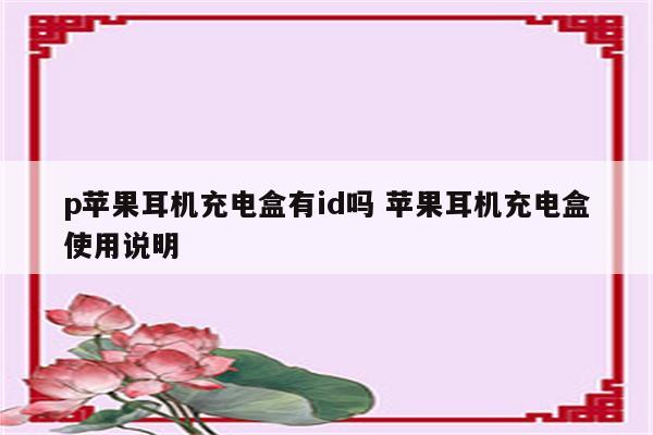 p苹果耳机充电盒有id吗 苹果耳机充电盒使用说明