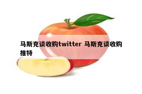 马斯克谈收购twitter 马斯克谈收购推特