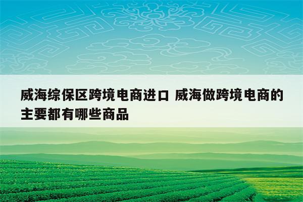 威海综保区跨境电商进口 威海做跨境电商的主要都有哪些商品
