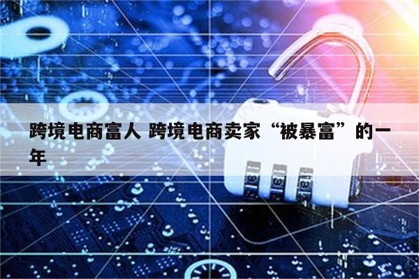 跨境电商富人 跨境电商卖家“被暴富”的一年
