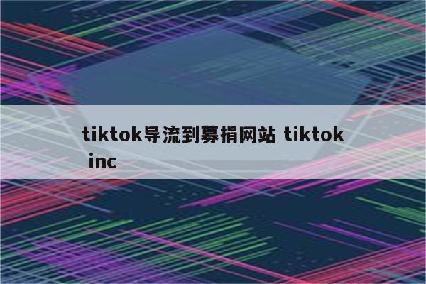 tiktok导流到募捐网站 tiktok inc