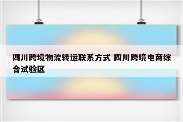四川跨境物流转运联系方式 四川跨境电商综合试验区
