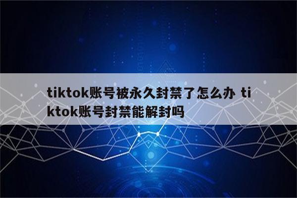 tiktok账号被永久封禁了怎么办 tiktok账号封禁能解封吗