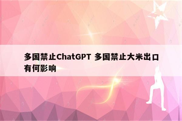 多国禁止ChatGPT 多国禁止大米出口有何影响