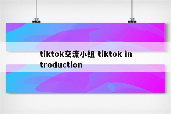 tiktok交流小组 tiktok introduction