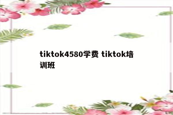 tiktok4580学费 tiktok培训班