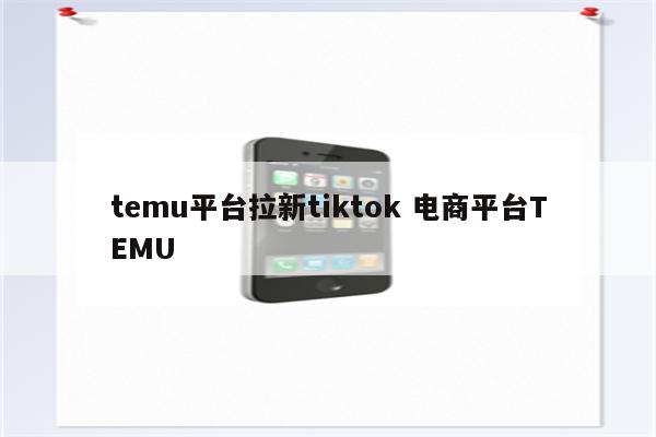 temu平台拉新tiktok 电商平台TEMU