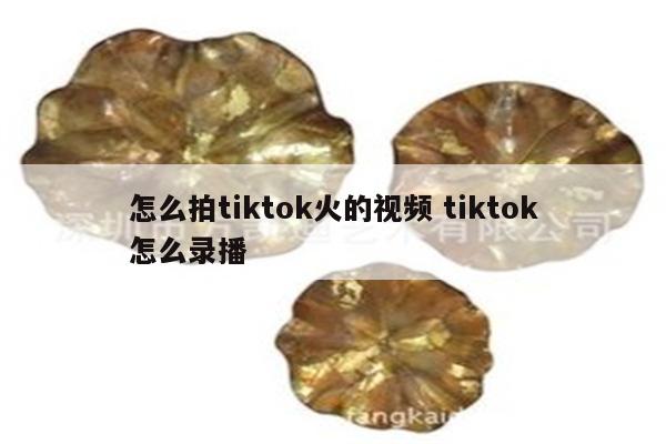 怎么拍tiktok火的视频 tiktok怎么录播