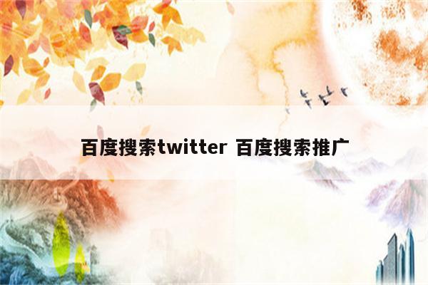 百度搜索twitter 百度搜索推广
