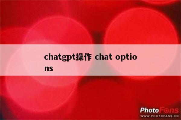 chatgpt操作 chat options