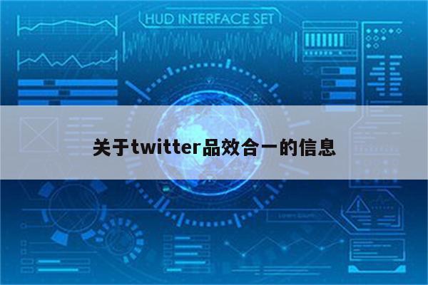 关于twitter品效合一的信息