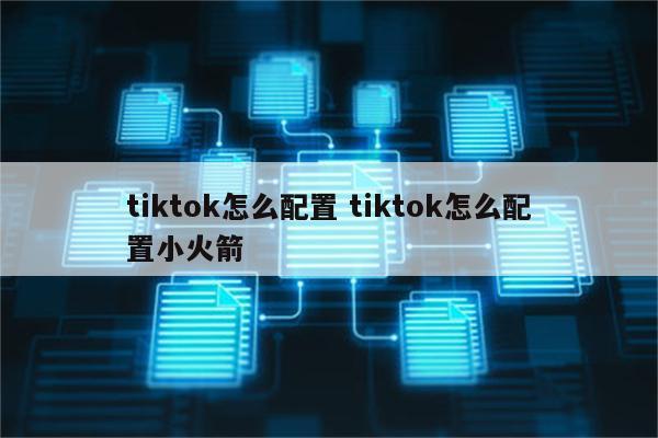tiktok怎么配置 tiktok怎么配置小火箭