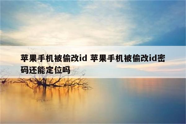 苹果手机被偷改id 苹果手机被偷改id密码还能定位吗