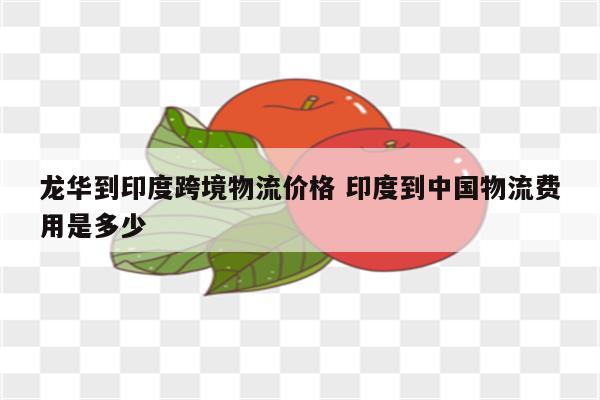龙华到印度跨境物流价格 印度到中国物流费用是多少