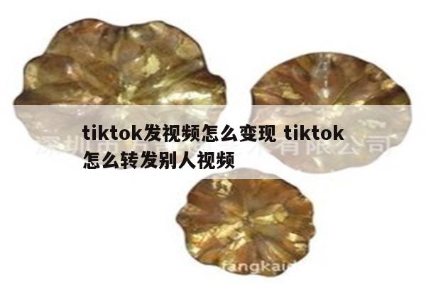 tiktok发视频怎么变现 tiktok怎么转发别人视频